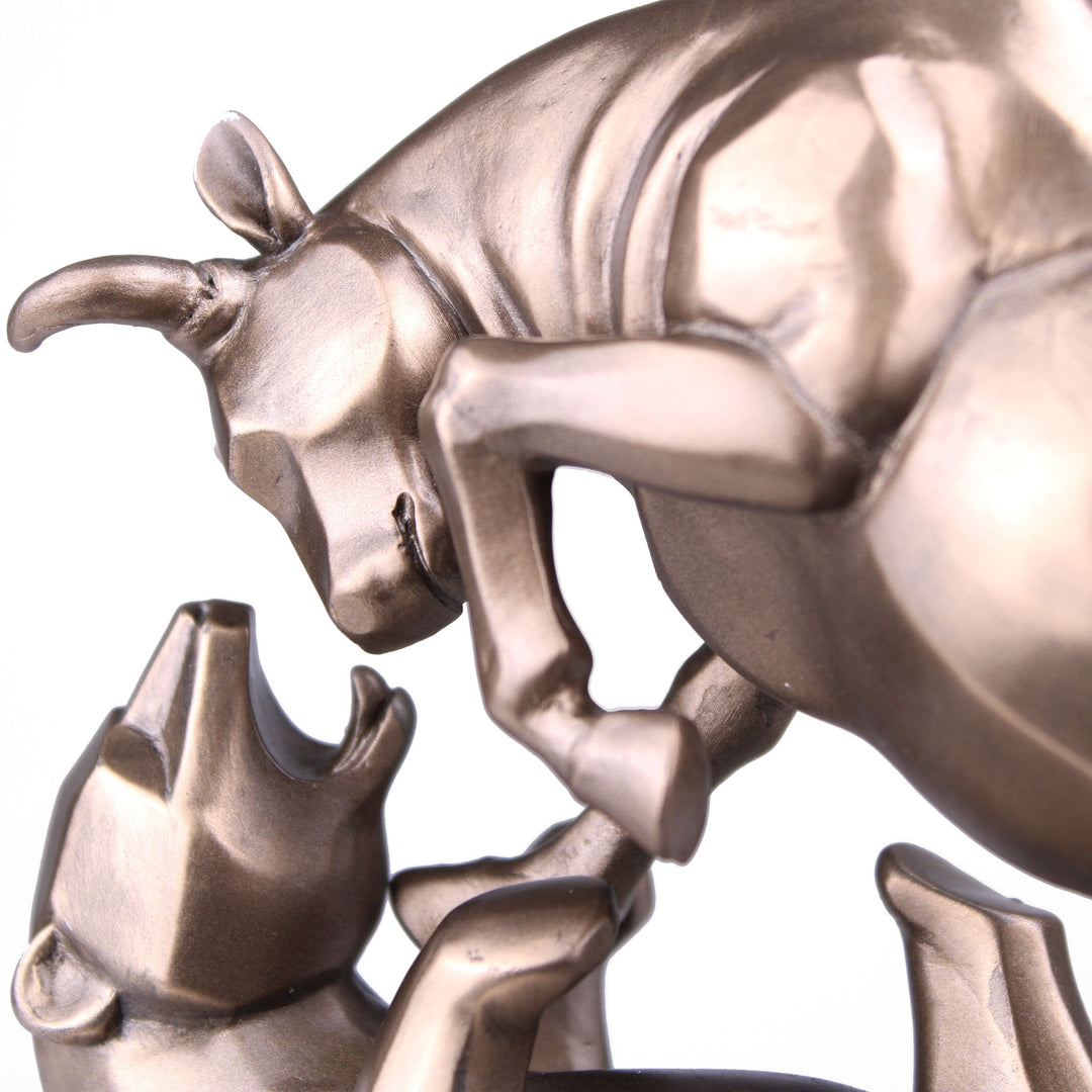 Börsen Stier und Bär (Bronzierte Skulptur aus Kunstharz)