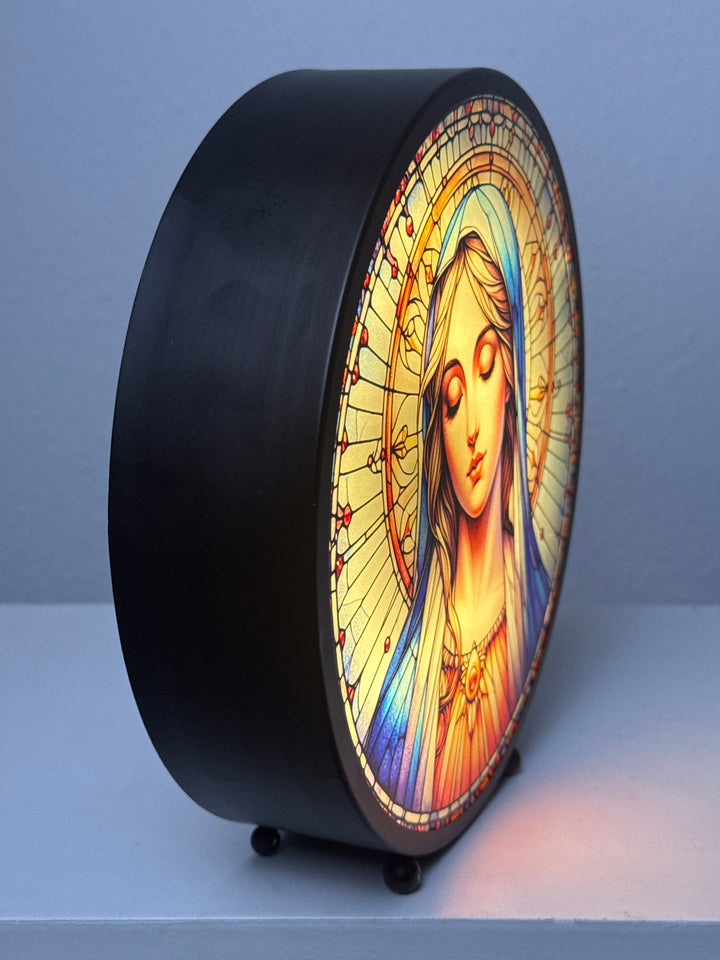 Leuchtende Jungfrau Maria Skulptur – Gebetspanel mit Licht
