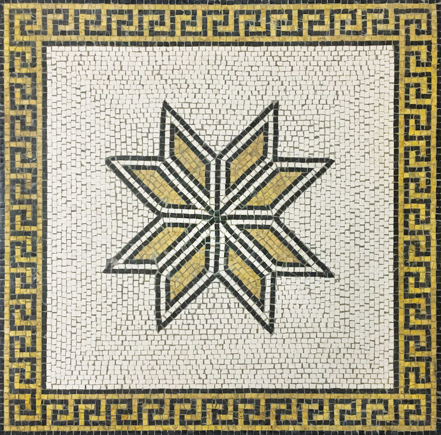 Stern aus Rauten Marmor-Mosaik