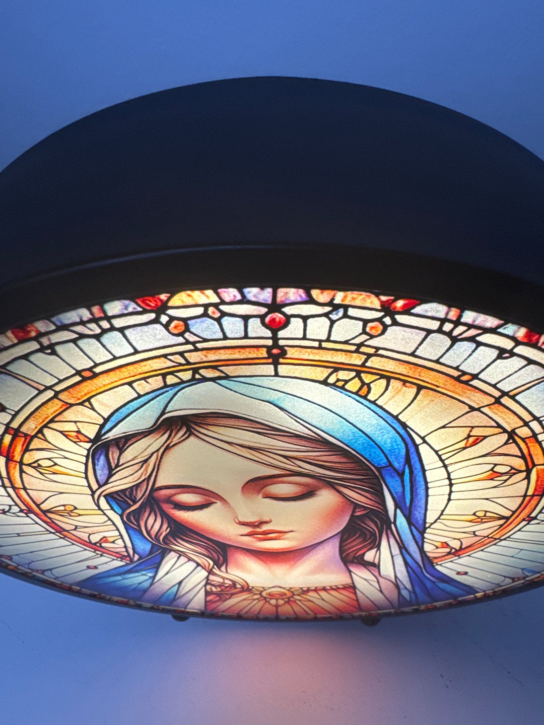 Leuchtende Jungfrau Maria Skulptur – Gebetspanel mit Licht