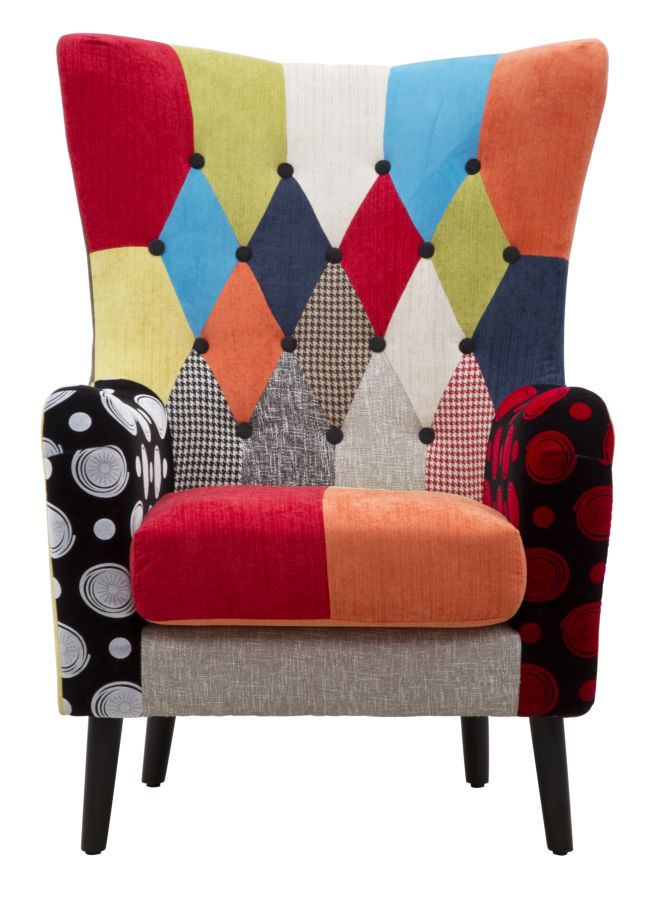 Patchwork Polstersessel Mehrfarbig Akzentstuhl