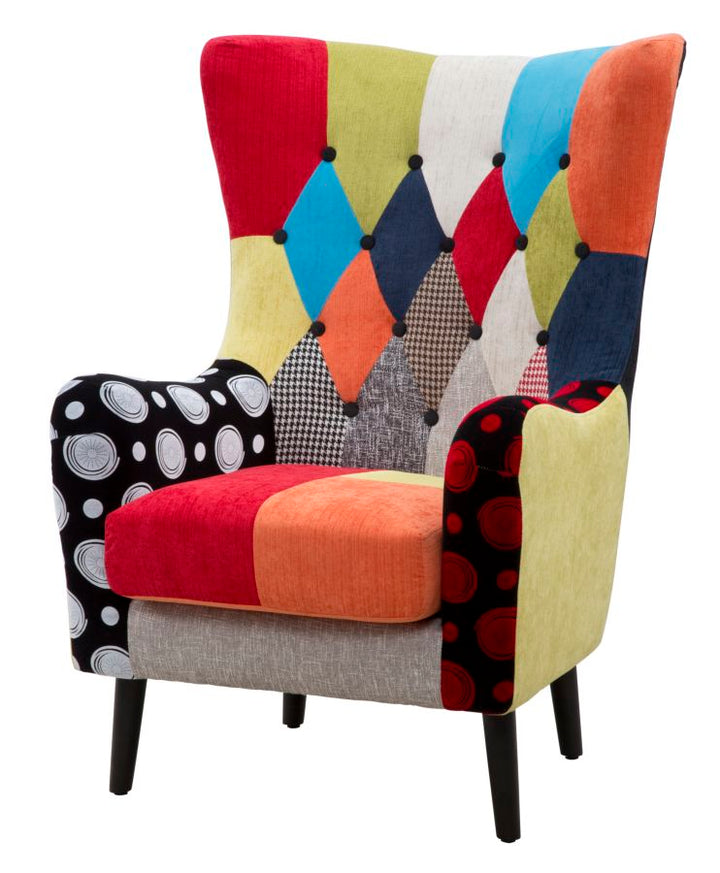 Patchwork Polstersessel Mehrfarbig Akzentstuhl