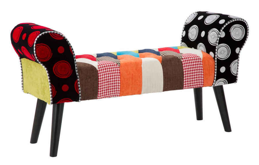 Patchwork Polsterbank Mehrfarbig Flursitz