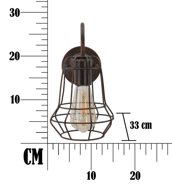 Industrielle Metall Wandleuchte Drahtschirm Industry Kollektion