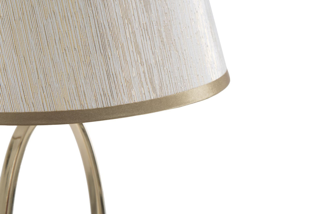 Moderne Tischleuchte in Gold und Creme