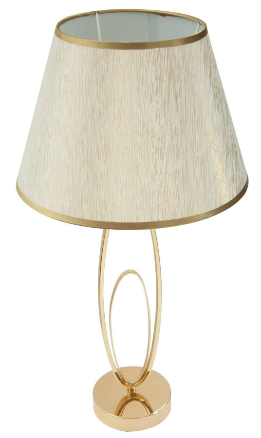 Moderne Tischleuchte in Gold und Creme