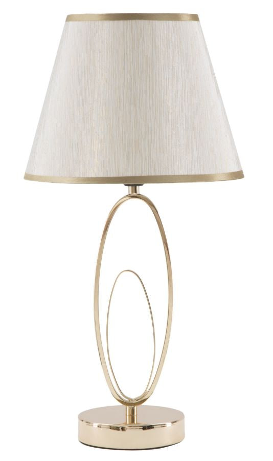 Moderne Tischleuchte in Gold und Creme