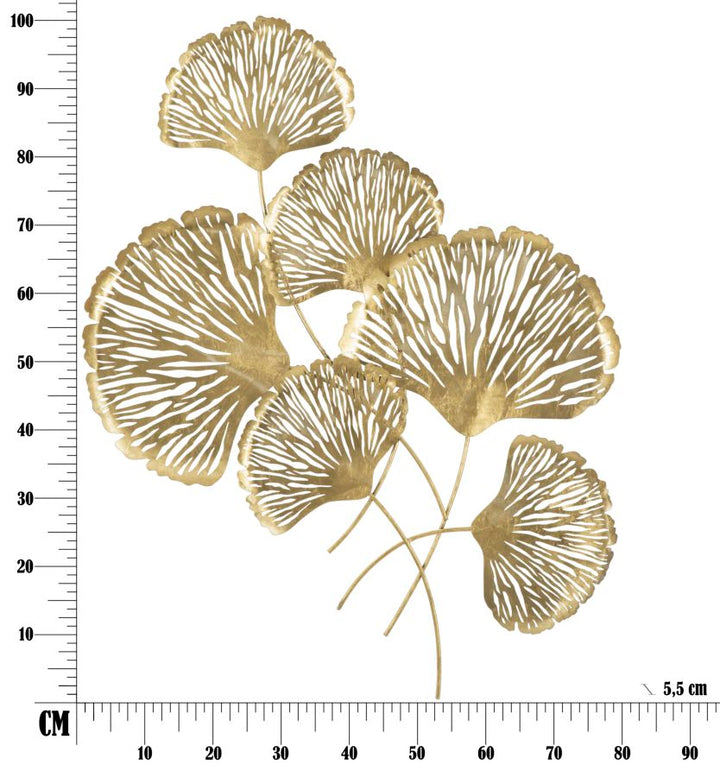 Gold Blume Wanddekoration (Moderne Skulptur)
