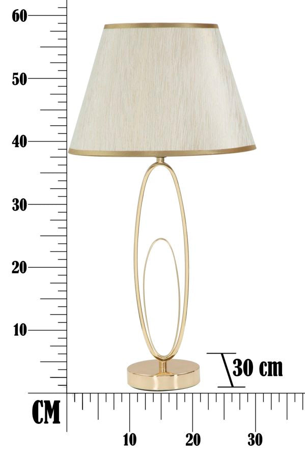 Moderne Tischleuchte in Gold und Creme