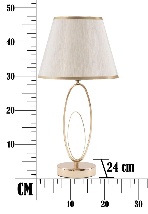 Moderne Tischleuchte in Gold und Creme