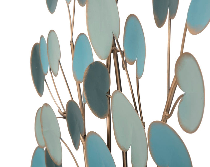 Gold & Blau Holz Wanddekoration