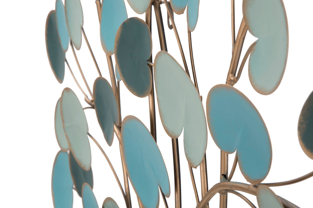 Gold & Blau Holz Wanddekoration