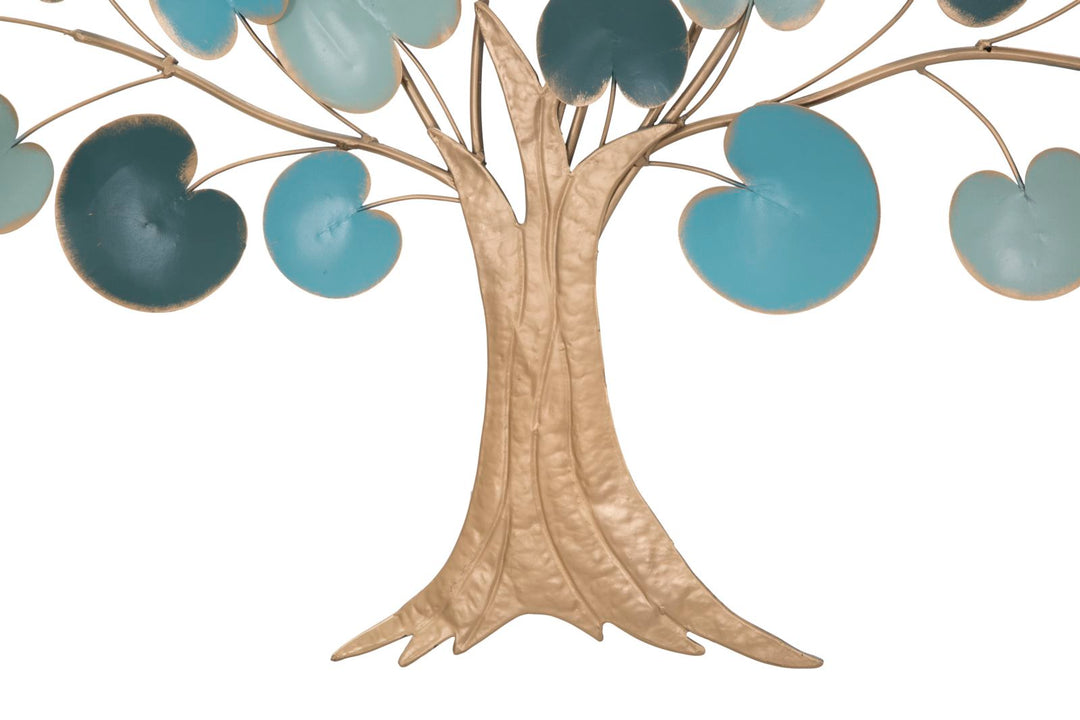 Gold & Blau Holz Wanddekoration