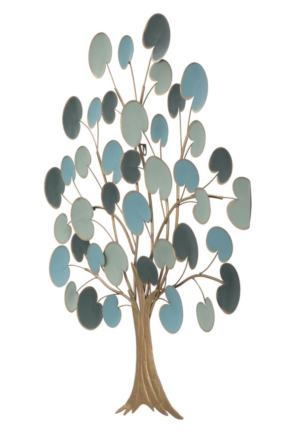 Gold & Blau Holz Wanddekoration