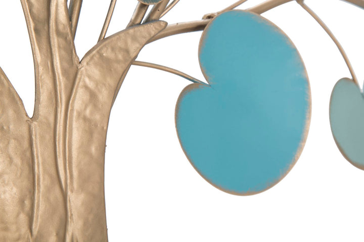 Gold & Blau Holz Wanddekoration