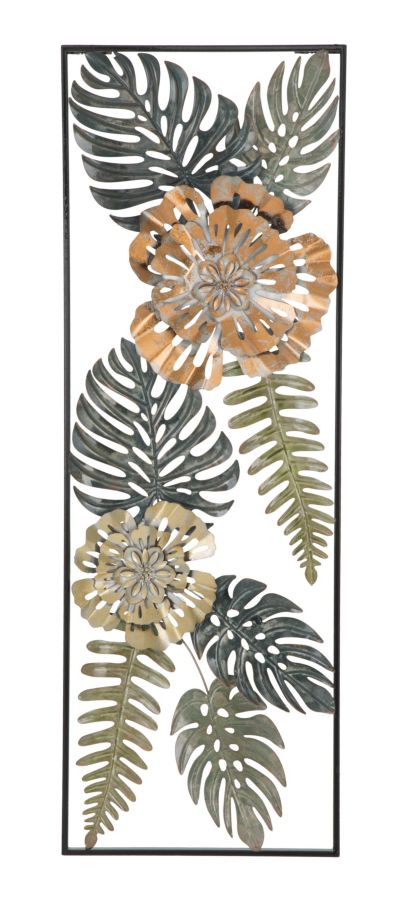 Metall Blume & Blatt Wanddekoration im Rahmen