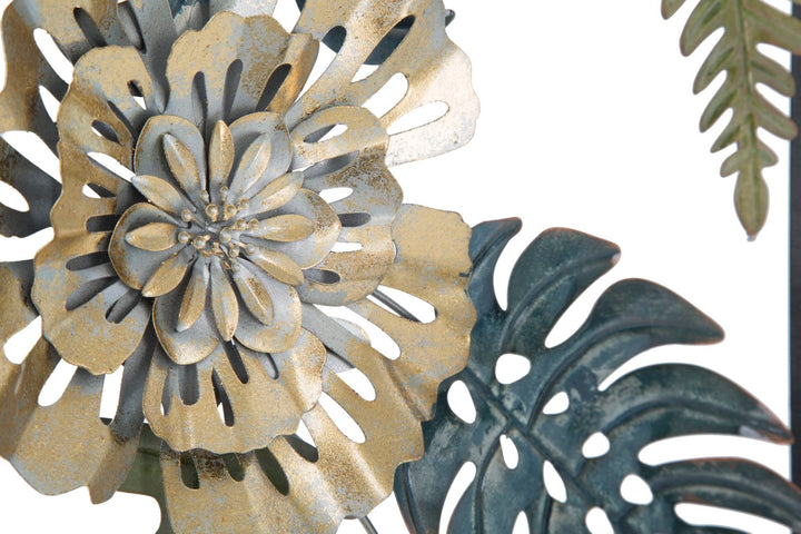 Metall Blume & Blatt Wanddekoration im Rahmen
