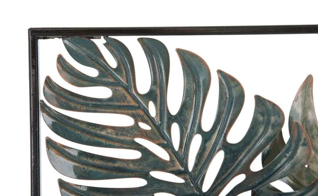 Metall Blume & Blatt Wanddekoration im Rahmen