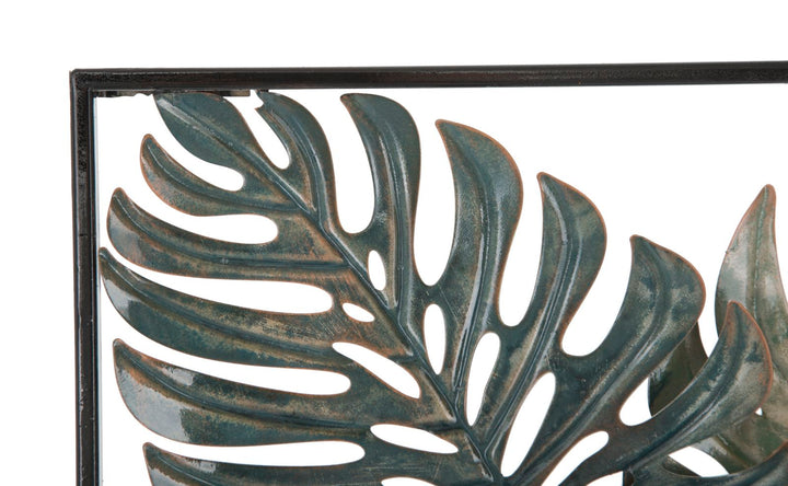 Metall Blume & Blatt Wanddekoration im Rahmen