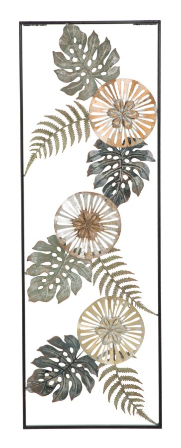 Metall-Blatt & Blume Wanddekoration im Rahmen