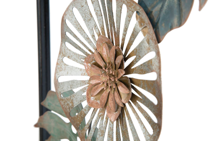 Metall-Blatt & Blume Wanddekoration im Rahmen