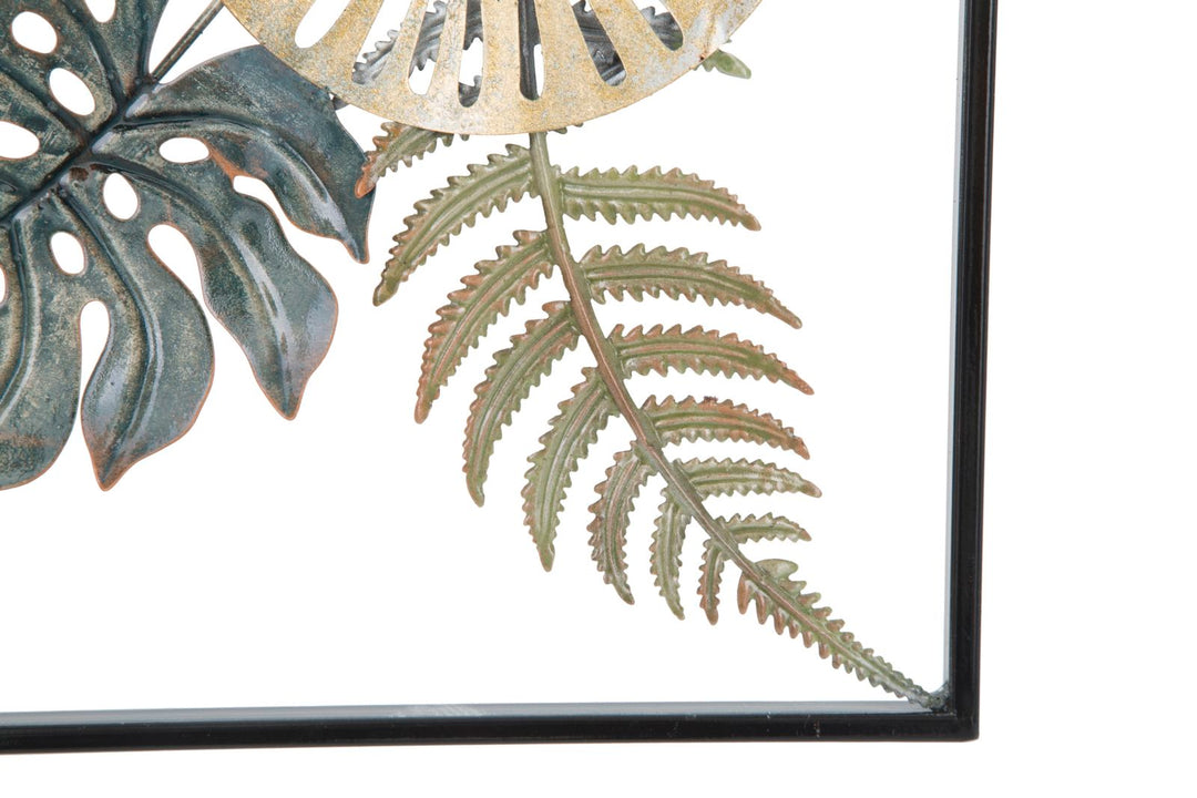 Metall-Blatt & Blume Wanddekoration im Rahmen