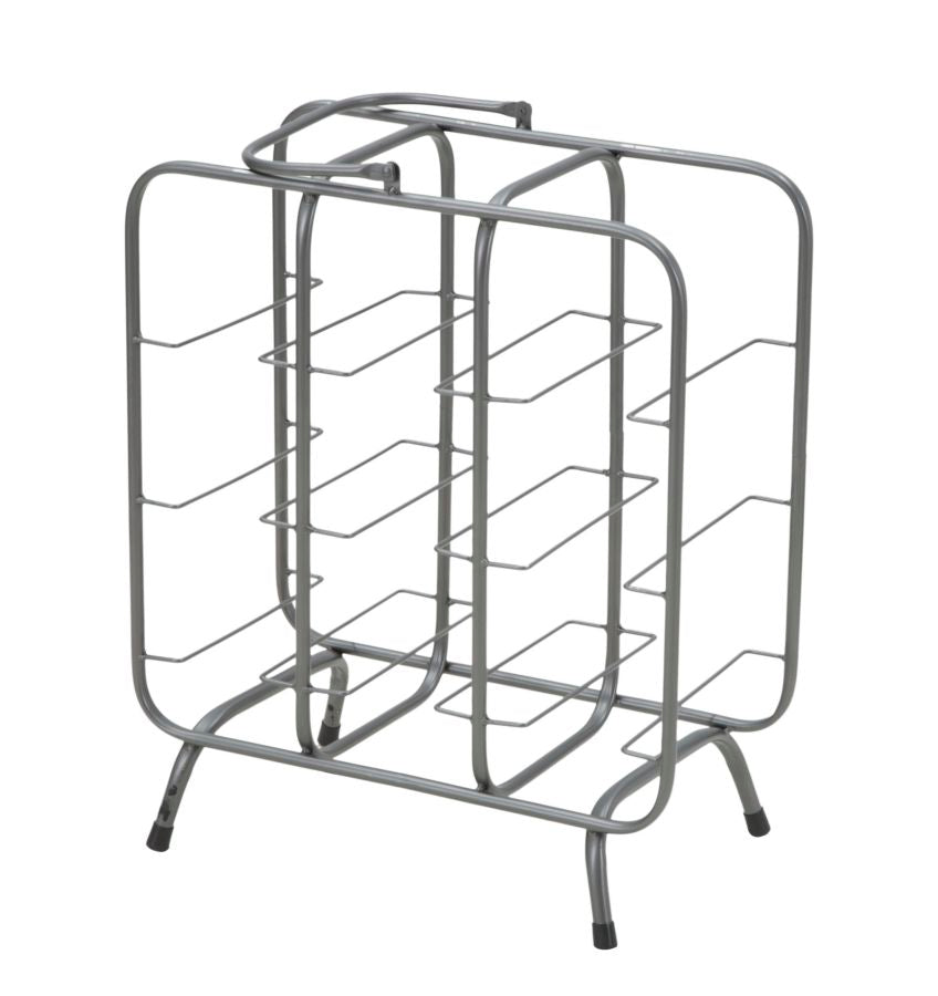 Graues Metall Weinregal Quadratisch 9 Flaschen