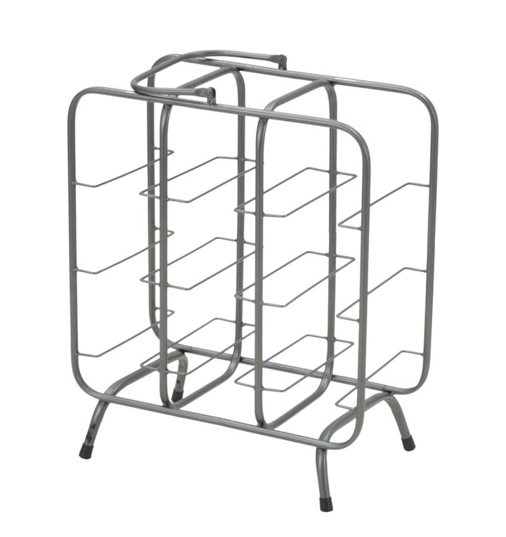 Graues Metall Weinregal Quadratisch 9 Flaschen