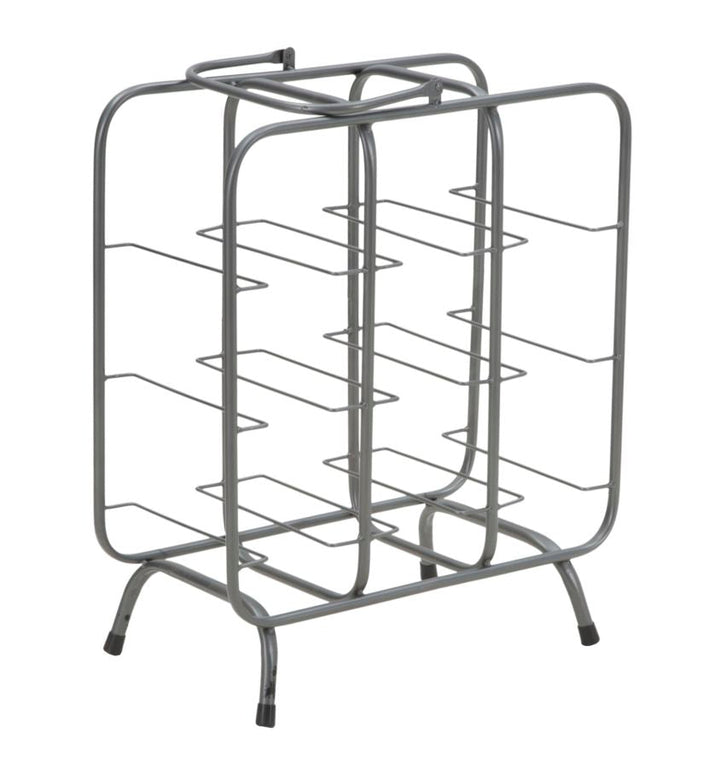 Graues Metall Weinregal Quadratisch 9 Flaschen