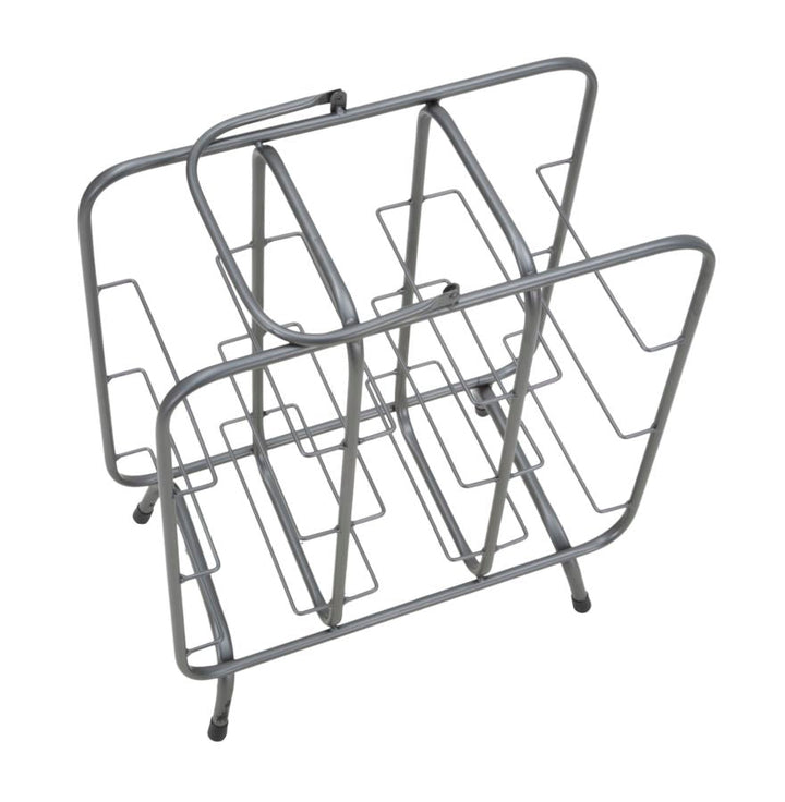 Graues Metall Weinregal Quadratisch 9 Flaschen