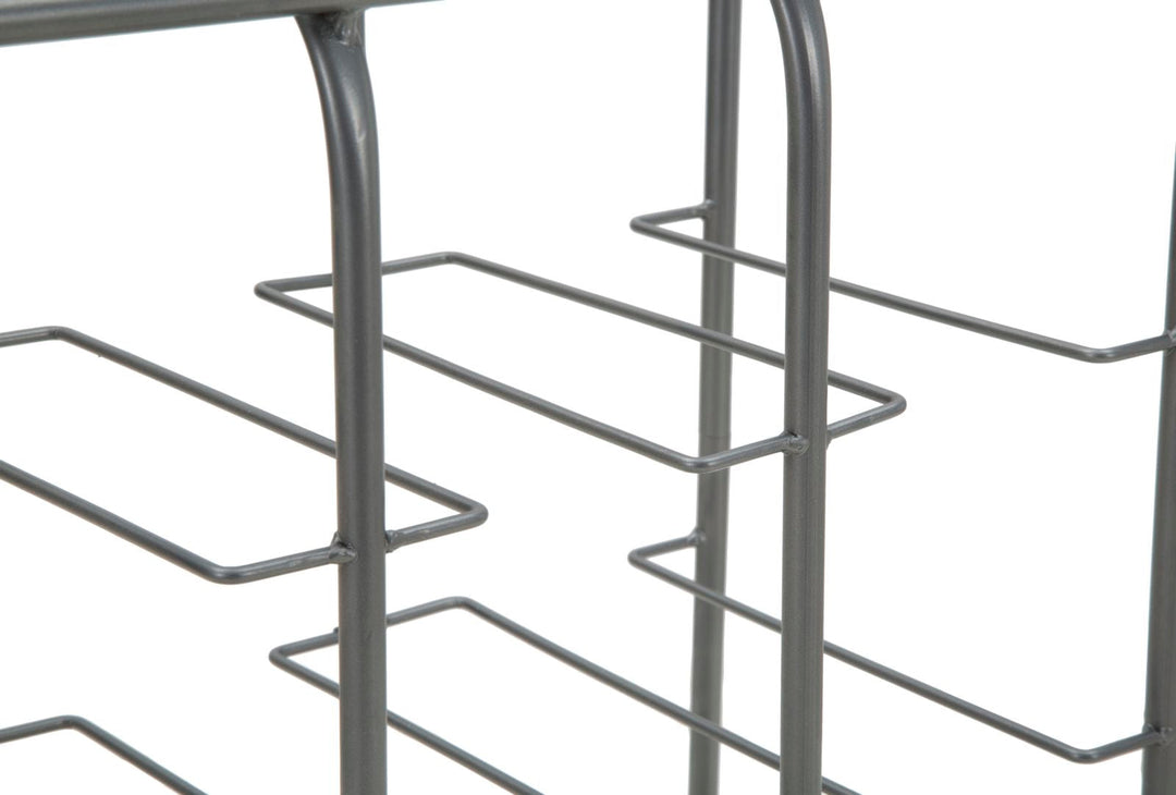 Graues Metall Weinregal Quadratisch 9 Flaschen