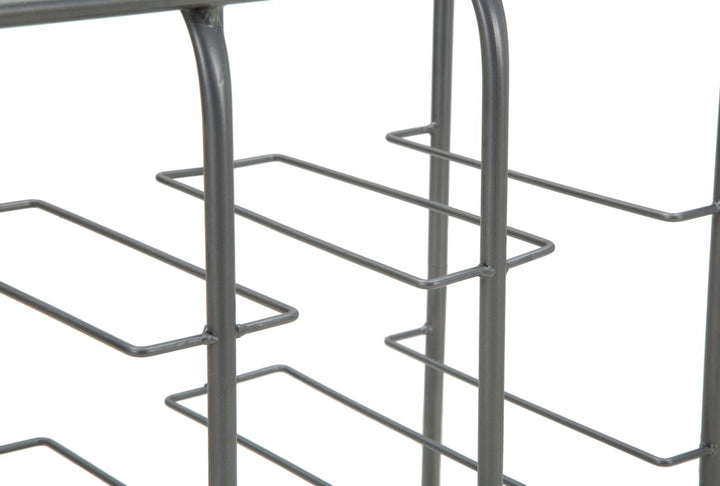 Graues Metall Weinregal Quadratisch 9 Flaschen