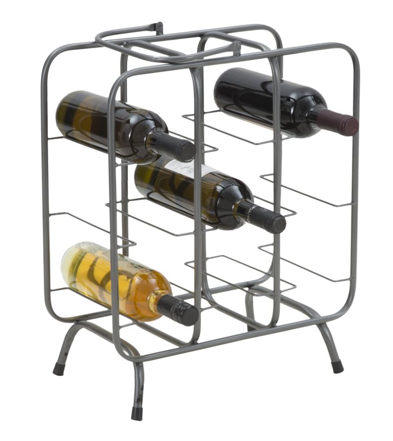 Graues Metall Weinregal Quadratisch 9 Flaschen