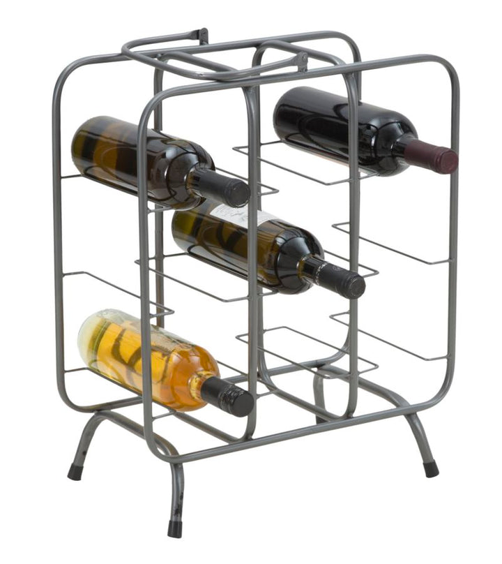 Graues Metall Weinregal Quadratisch 9 Flaschen