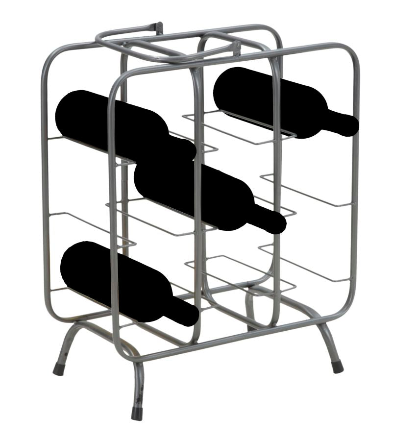 Graues Metall Weinregal Quadratisch 9 Flaschen