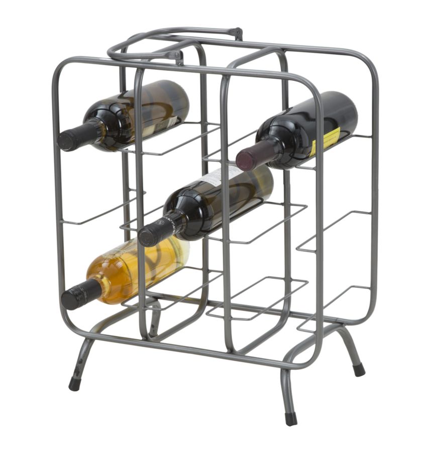 Graues Metall Weinregal Quadratisch 9 Flaschen