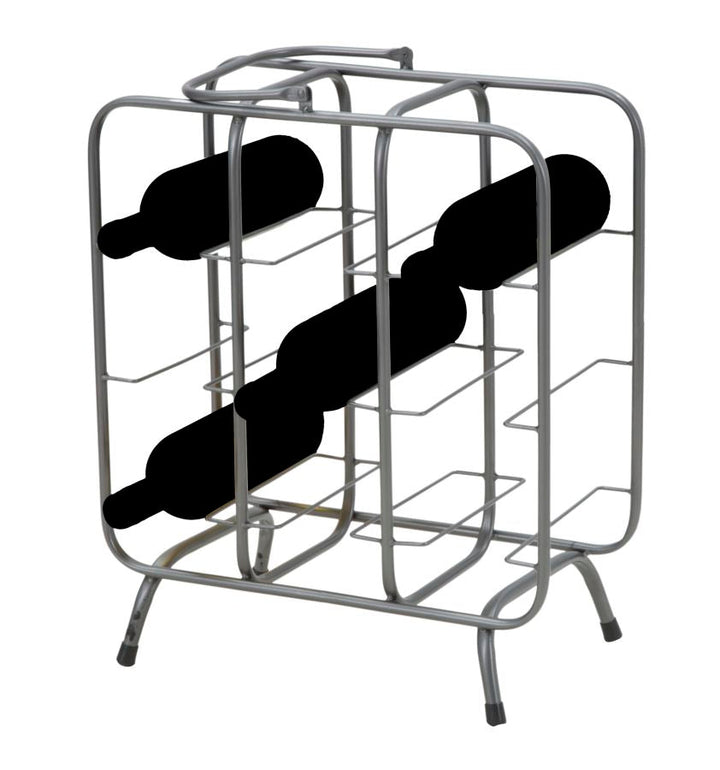 Graues Metall Weinregal Quadratisch 9 Flaschen