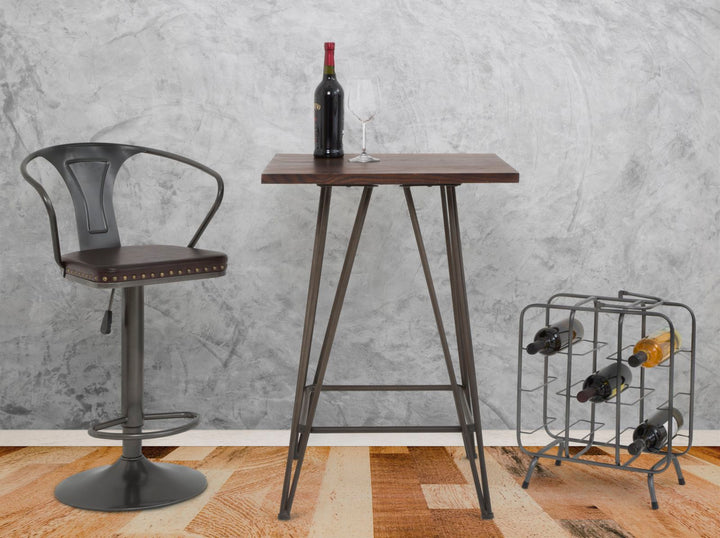 Graues Metall Weinregal Quadratisch 9 Flaschen
