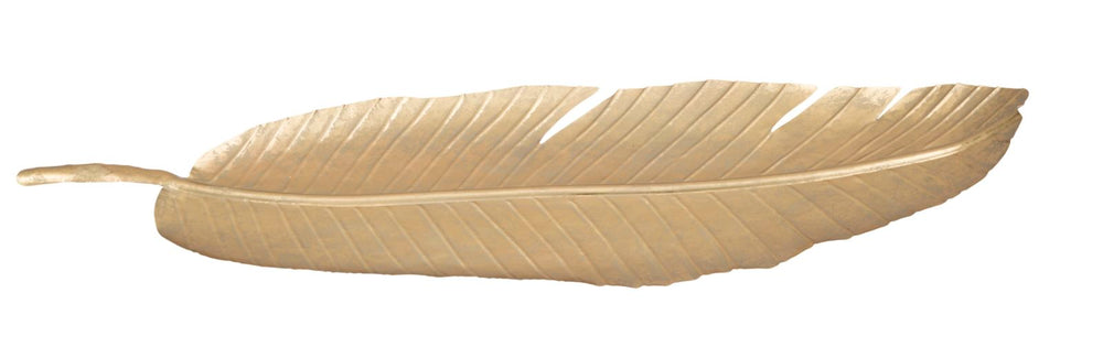 Goldenes Metalltablett in Form eines Buchstabens