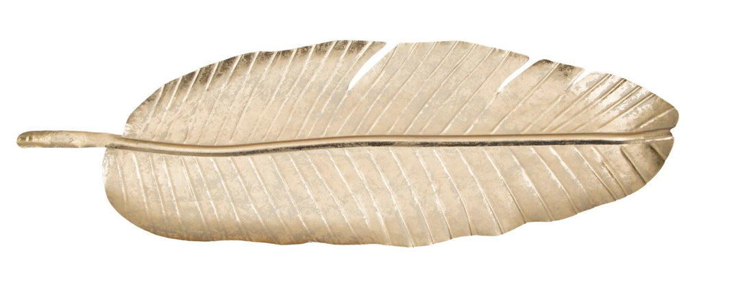 Goldenes Metalltablett in Form eines Buchstabens