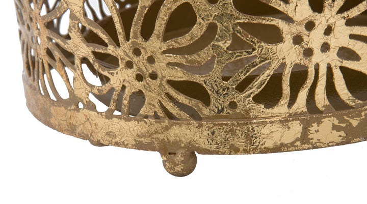 Regenschirmhalter mit Blumenmuster in Goldmetallic