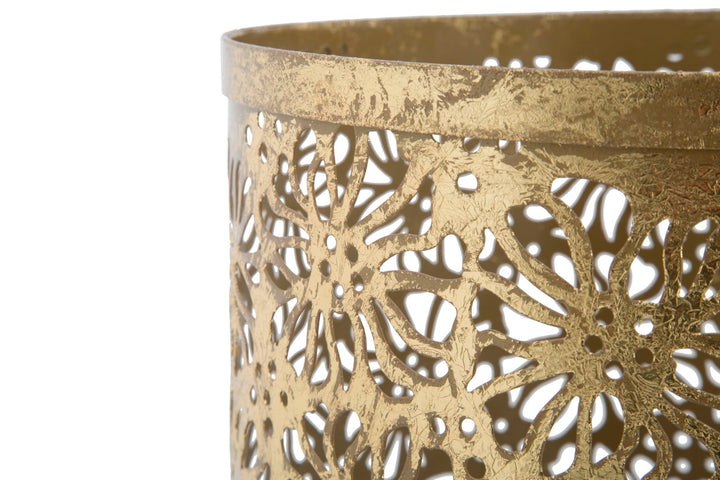 Regenschirmhalter mit Blumenmuster in Goldmetallic