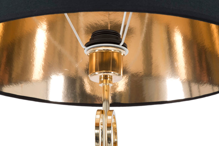 Stehlampe aus Metall in Gold und Schwarz