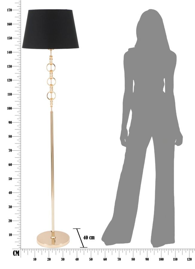 Stehlampe aus Metall in Gold und Schwarz