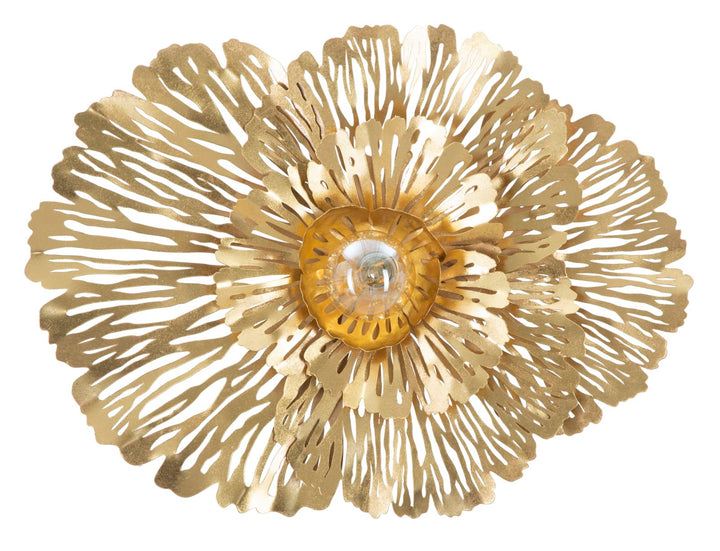 Goldene Metall Wandleuchte mit Blumenmuster