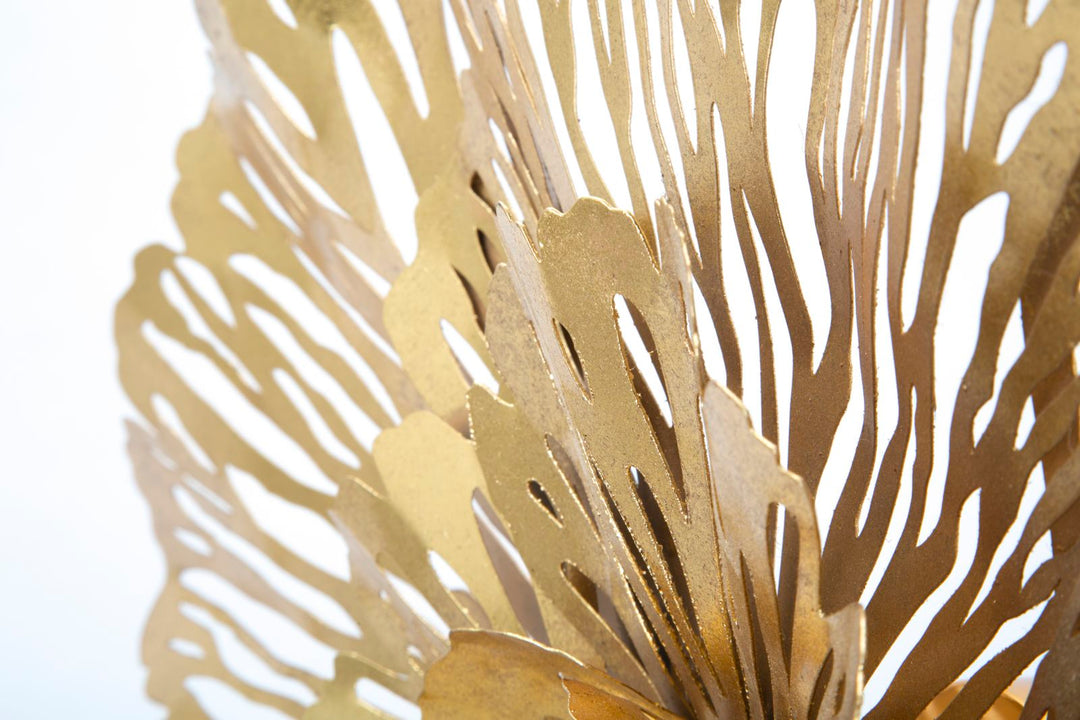 Goldene Metall Wandleuchte mit Blumenmuster