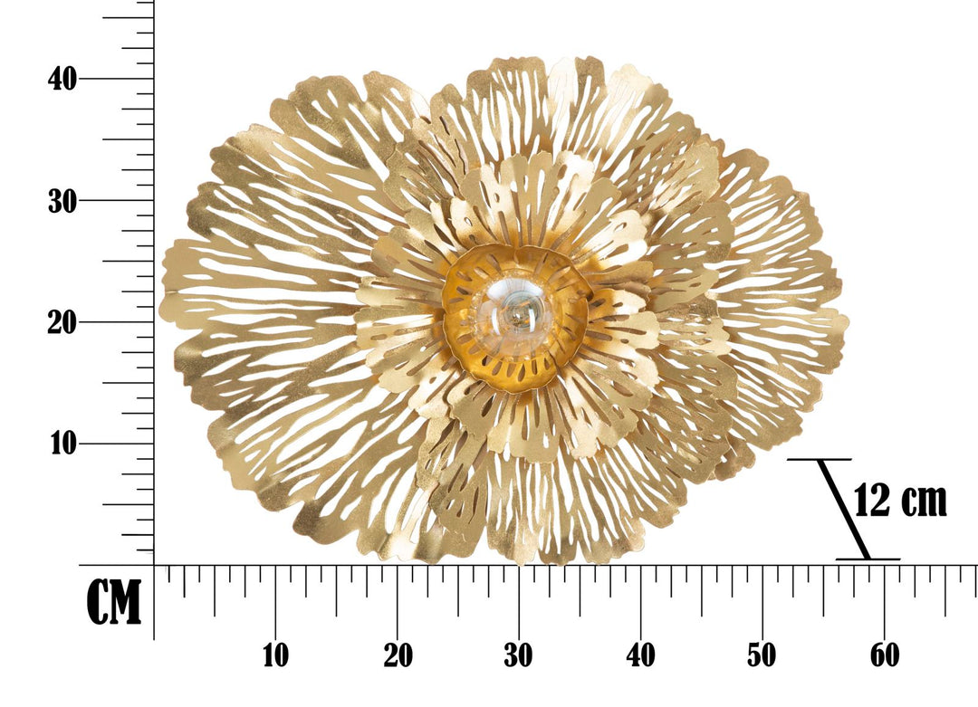 Goldene Metall Wandleuchte mit Blumenmuster