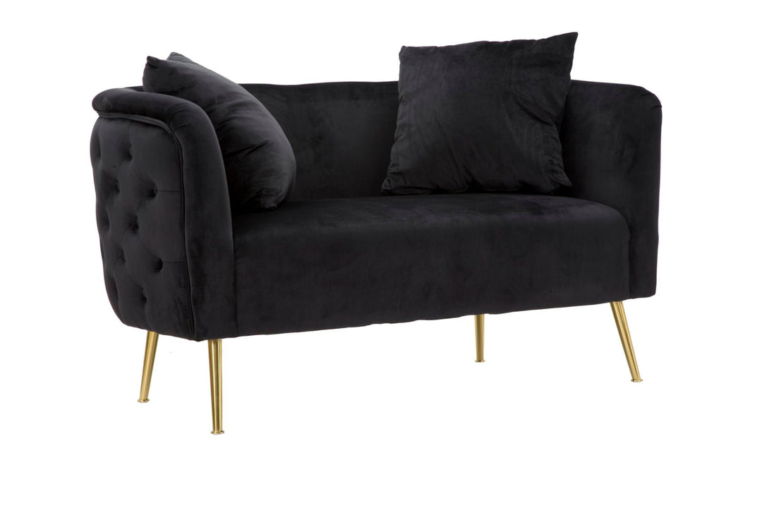 Schwarz Samt Sofa Bucarest Polster Couch