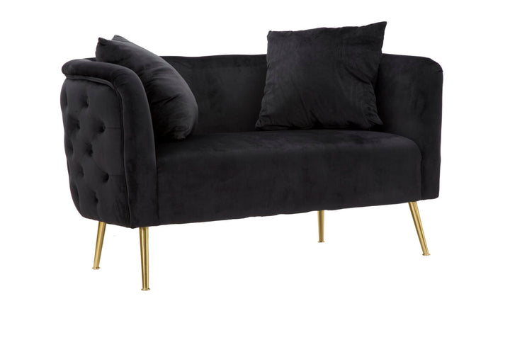 Schwarz Samt Sofa Bucarest Polster Couch