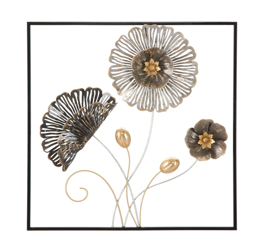 Metall Floral Wanddekoration im Rahmen